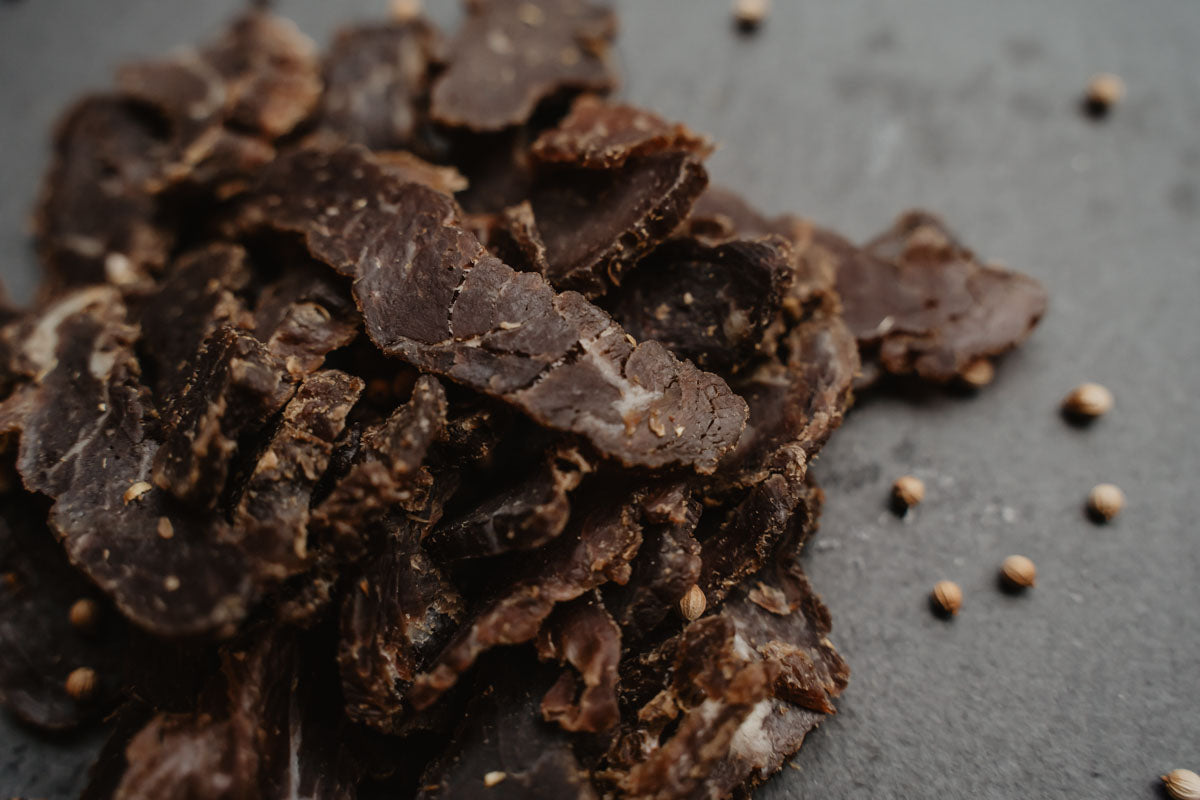 Biltong gesneden